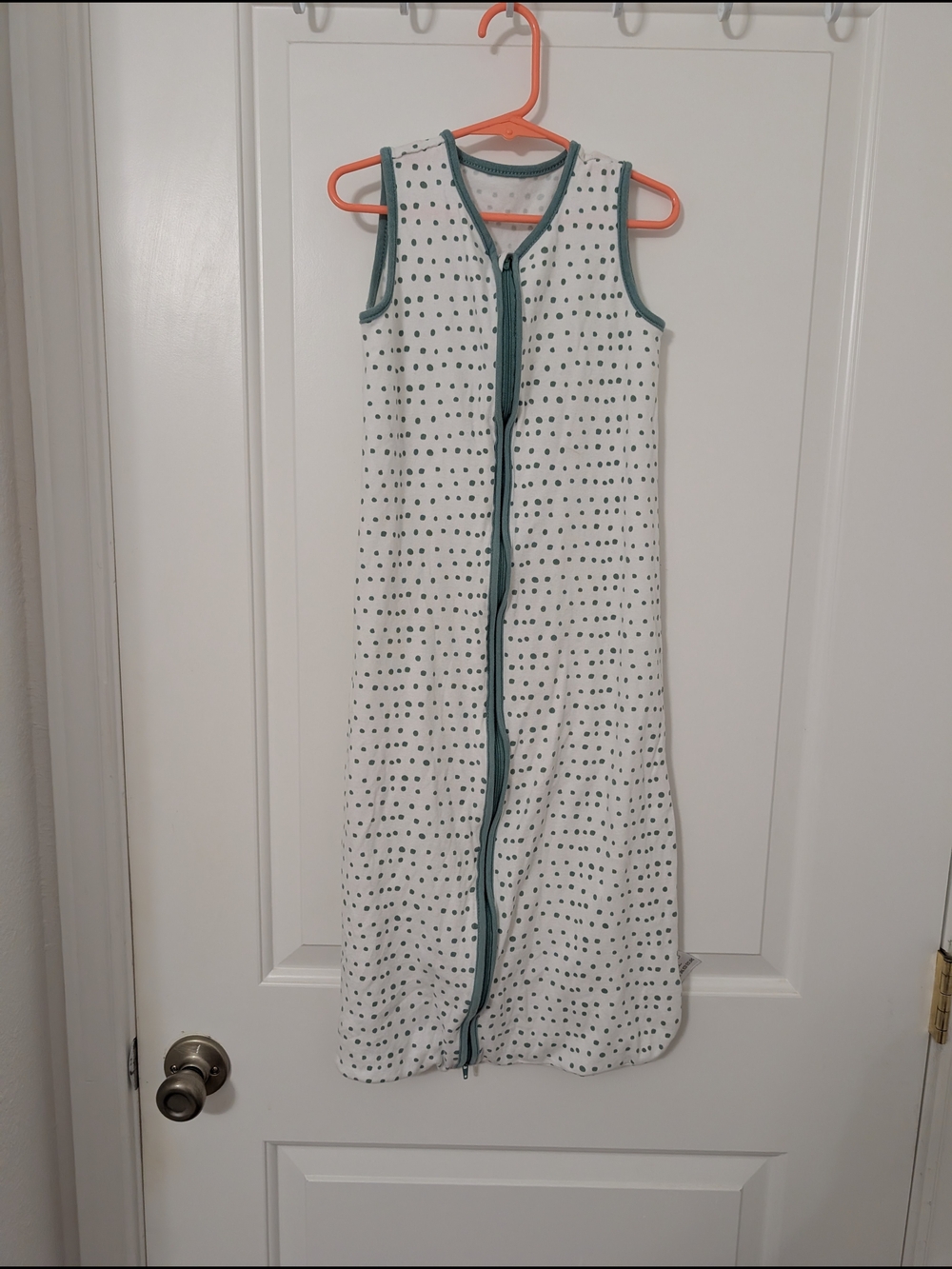 💥3/$24 100% Cotton White And Green Polka Dot XL Sleep Sack